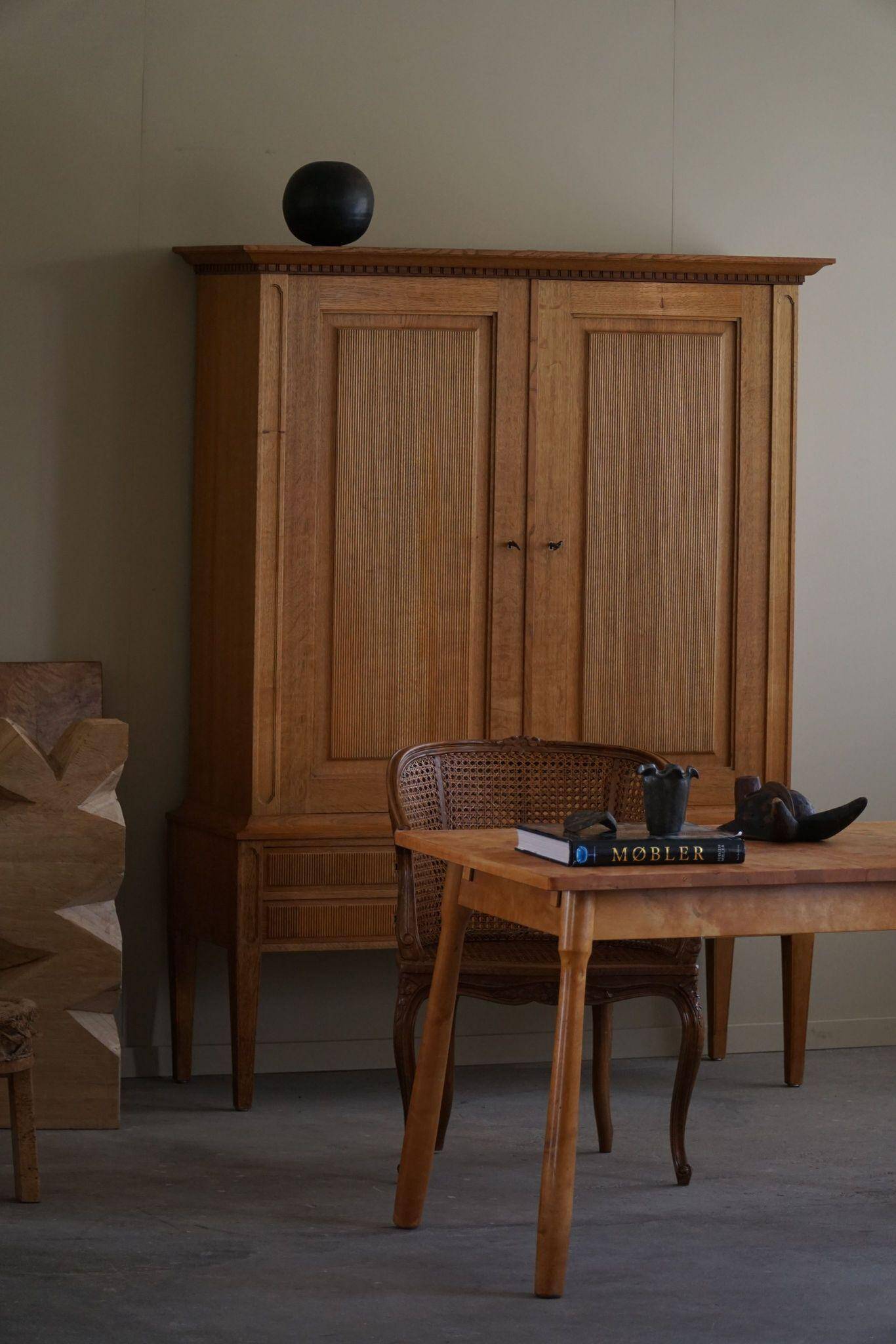 Danish modern birch desk/dining table attributed to Philip Arctander, 1940s.