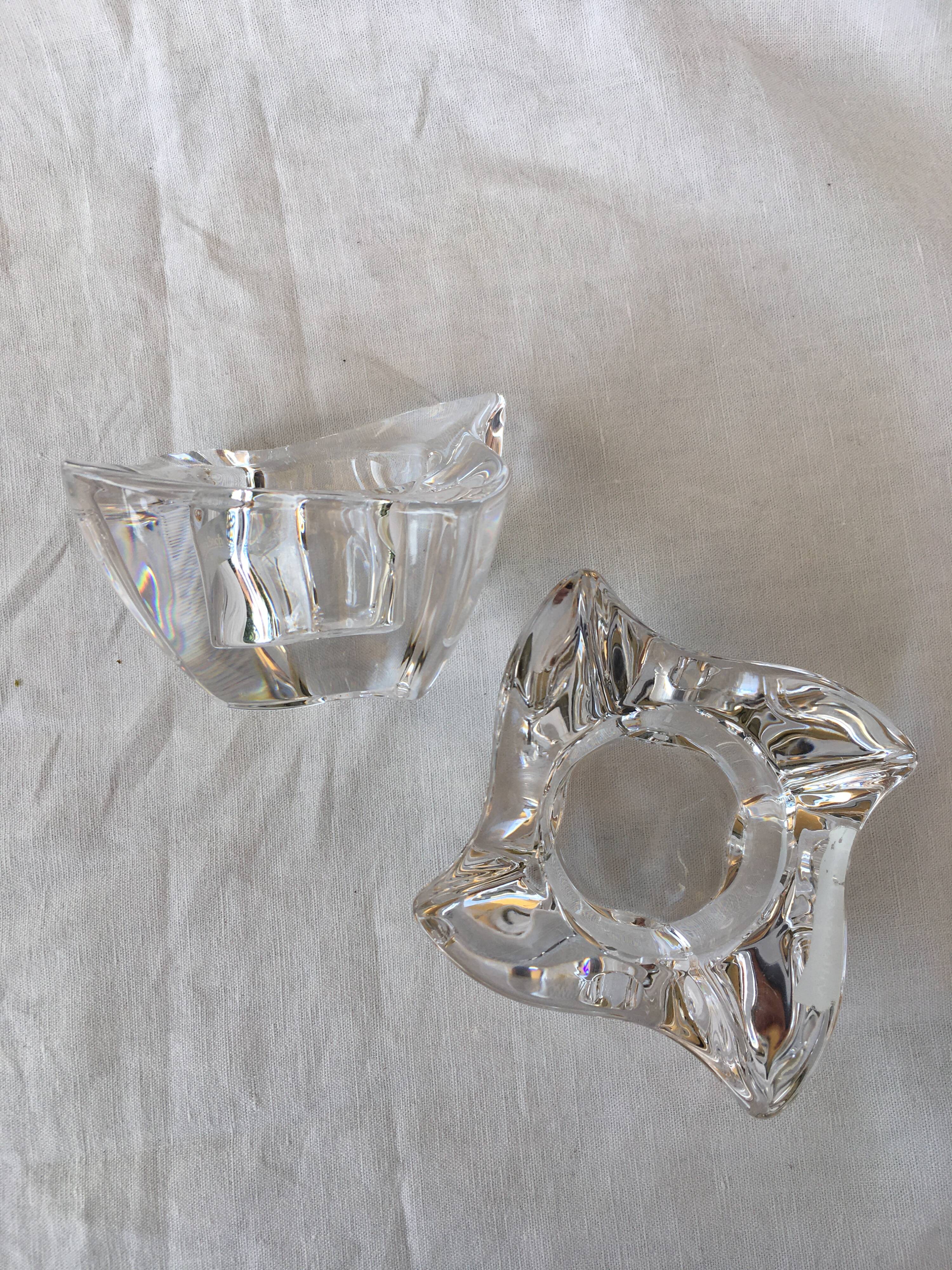 Pair of Villeroy and Boch crystal candle holders
