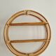 Étagère murale circulaire vintage en Rotin/Bambou bohème '70s/'80s -