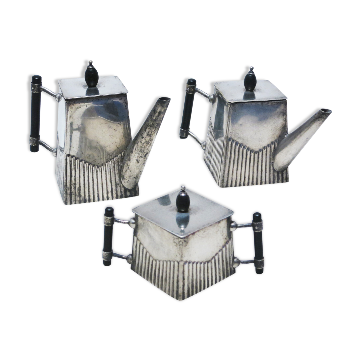 Art Deco coffee service in silver metal