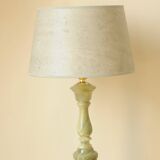 Green and Grey Marbled Table Lamp - Early 20th Century Vintage Table Lamp
