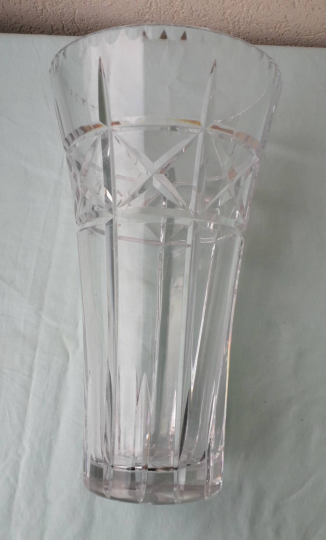 Cut crystal vase