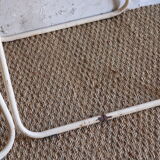 Two metal tanned folding chairs