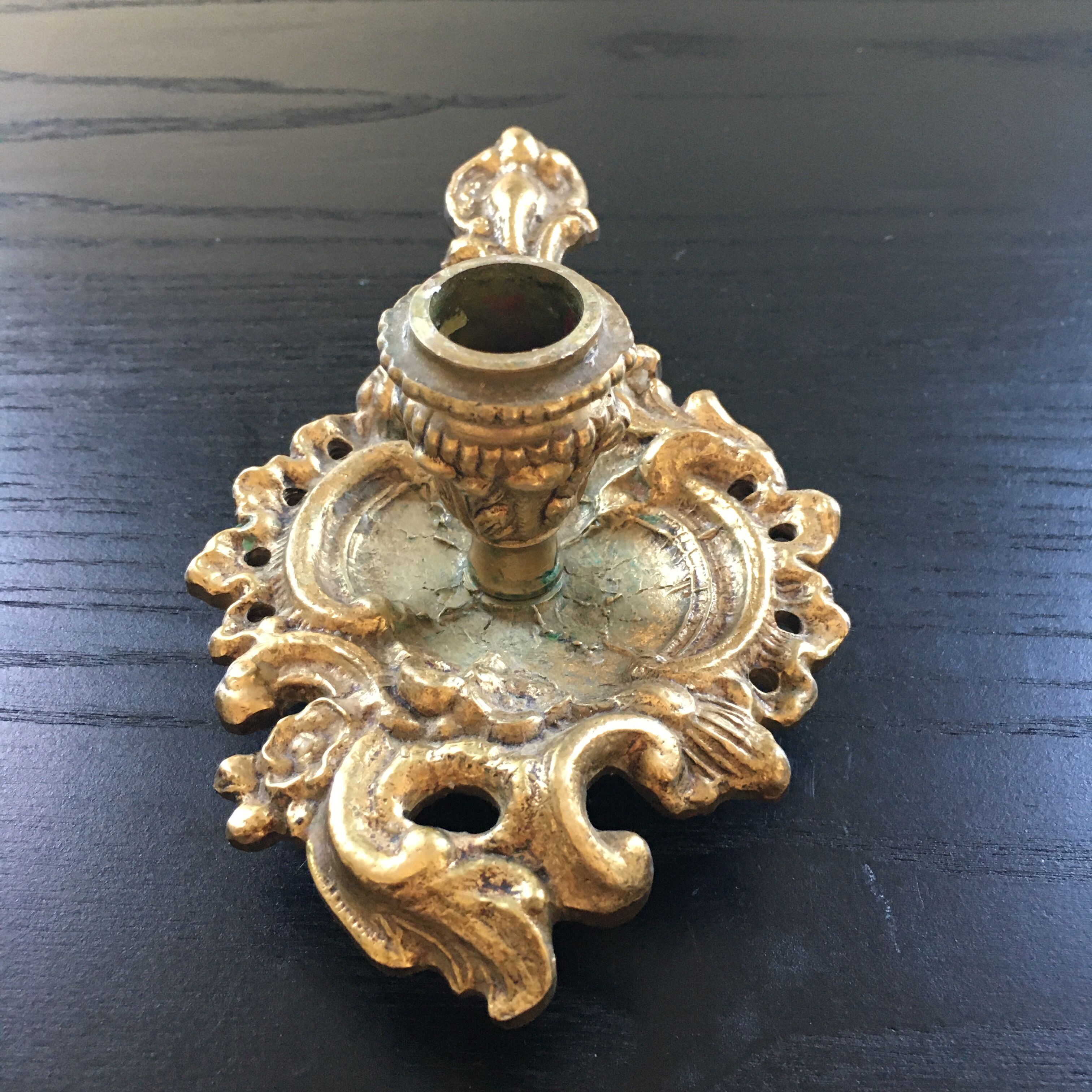 Gilded bronze rock holder
