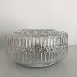 Round cast glass ceiling light