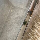 Vintage glass and chrome console coffee table