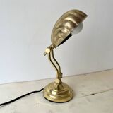 1950s brass "shell" desk lamp, vintage lighting