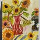 Tableau bouquet de fleurs tournesol