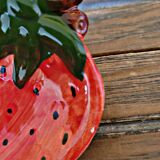 Strawberry slip bowls and dishes on feet