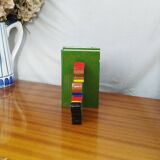 Vintage wooden bookends for kids, bear & books polychrome