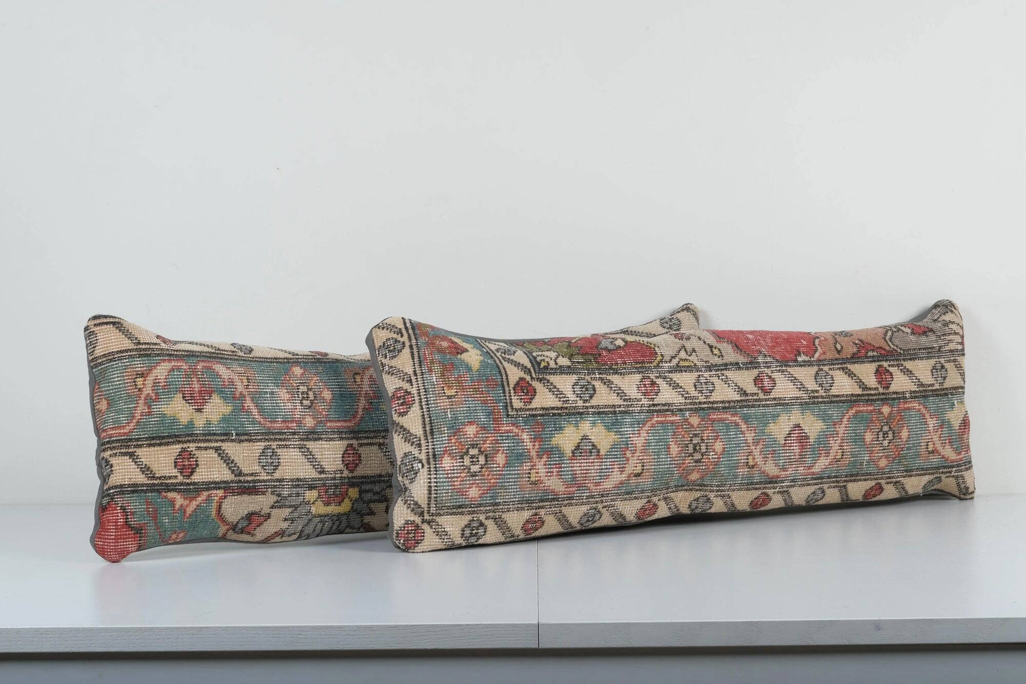 Set of 2 vintage Turkish cushion covers 30x76 cm