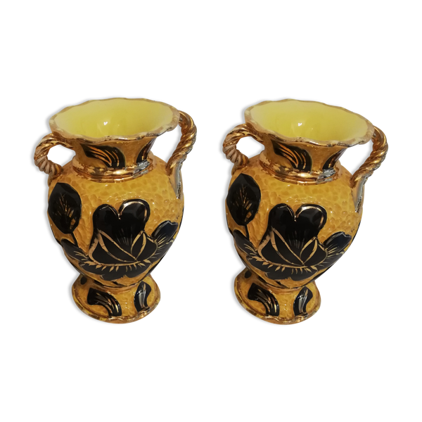 Paire de vases Vallauris à anses torsadées — Beyit