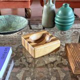 Mid-century wood ashtray / bowl, Italy ca. 1970