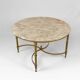 Neoclassical round coffee table, Brass and Marble, France, circa 1960