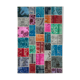Handwoven oriental overdyed 204 cm x 304 cm multicolor patchwork rug