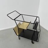 Perforated metal serving trolley style Mathieu Matégot