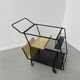 Perforated metal serving trolley in the Mathieu Matégot style