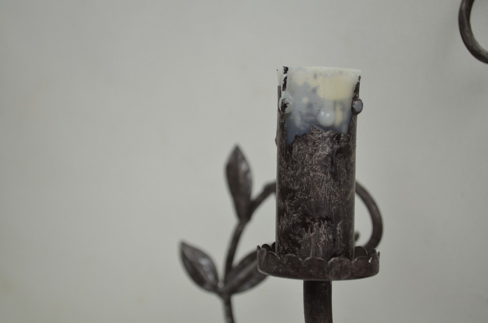 pair of grey patinated iron wall sconces