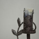 pair of grey patinated iron wall sconces