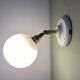 Vintage white opaline globe wall lamp
