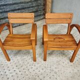 Ensemble de chaises design pour enfants en hêtre années 1950