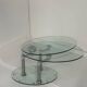 Oval designer coffee table in tempered glass