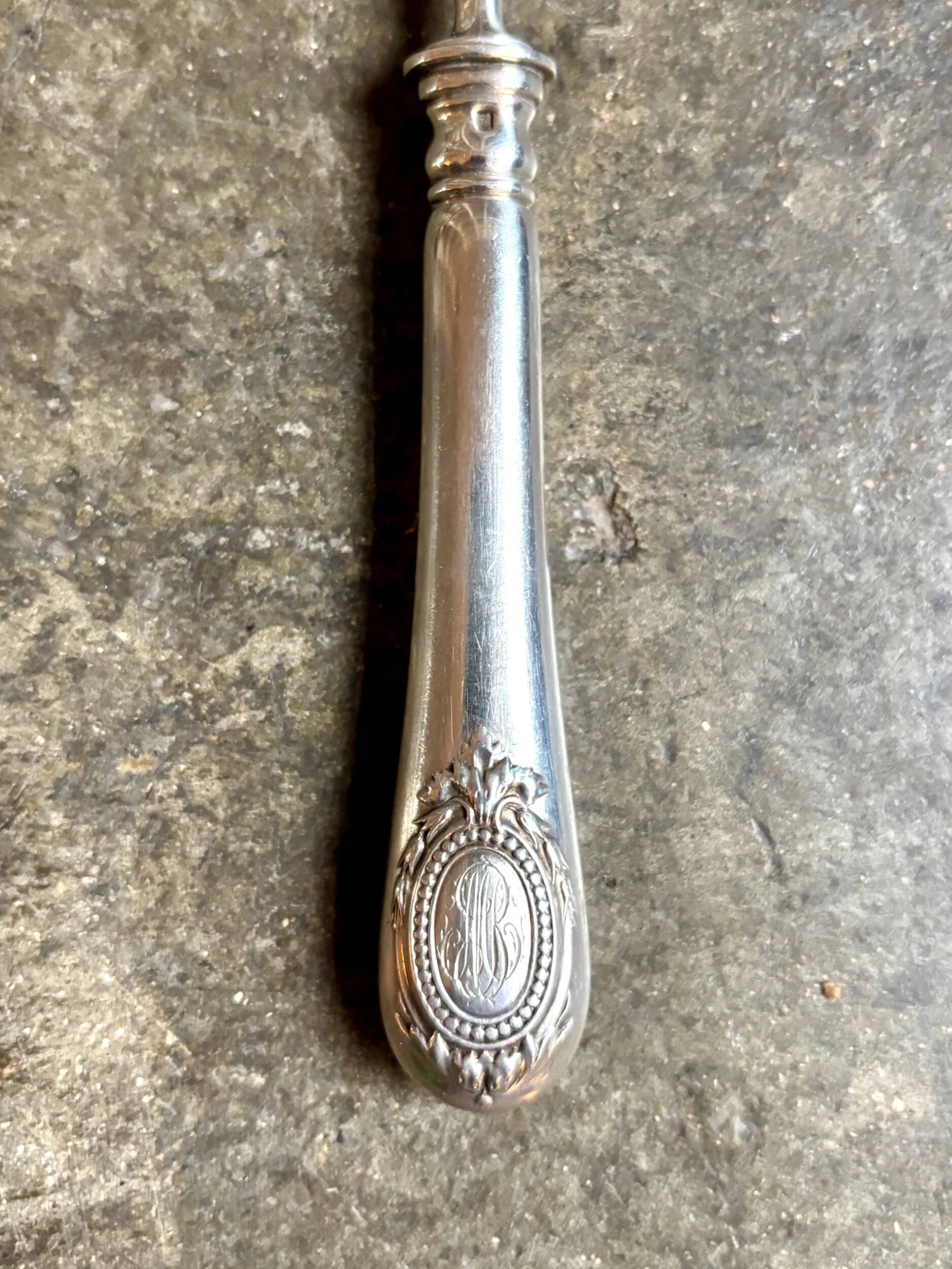 Christofle silver-plated monogrammed sugar shaker