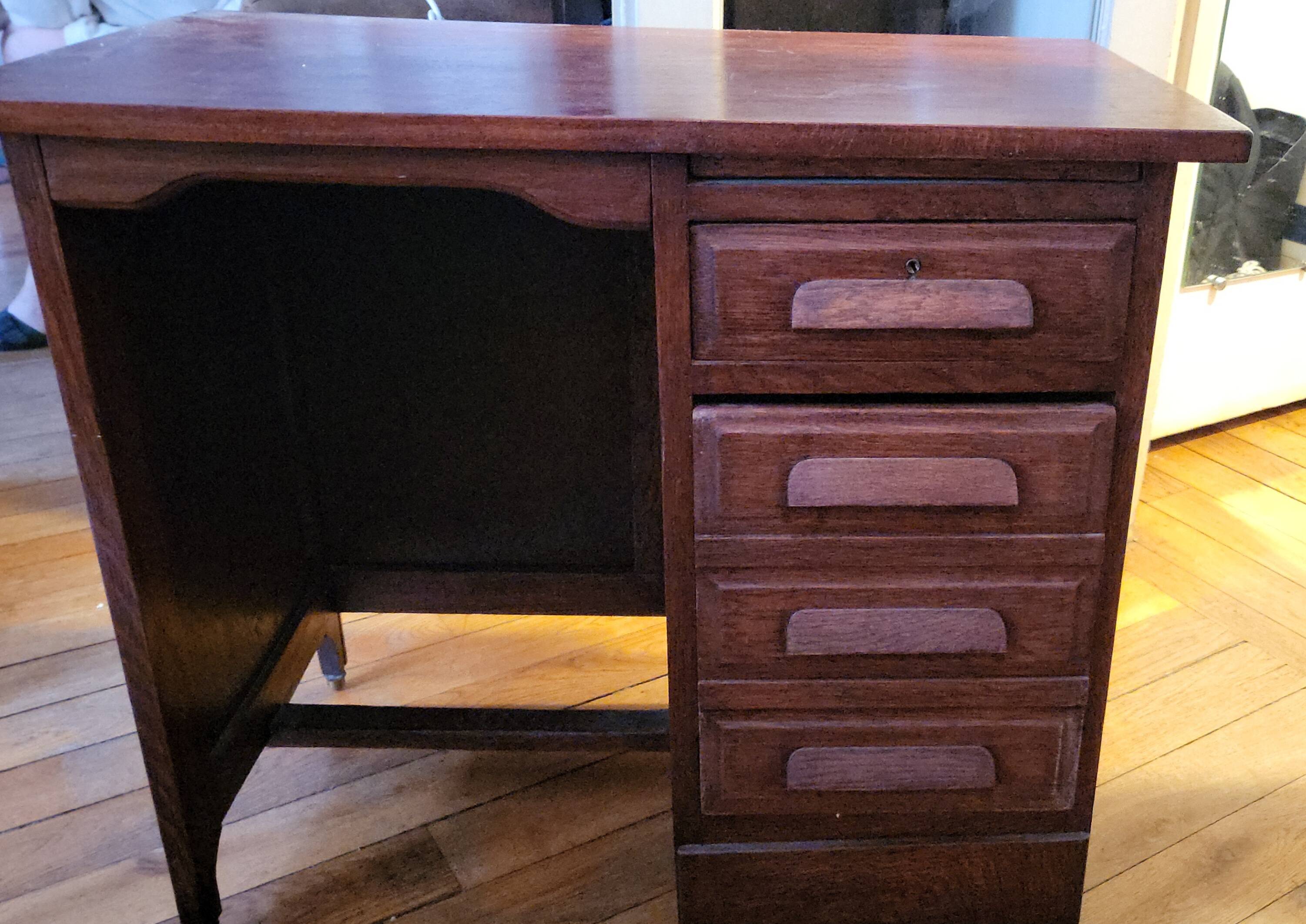 Vintage mahogany school desk