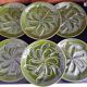 Set of 6 green oyster plates 25 cm – C.E.S France – Very good condition