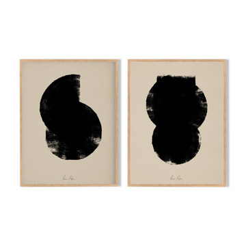 Framed set of two abstract giclee prints, 50x70