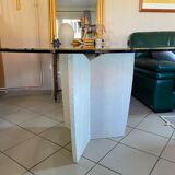 Travertine foot-foot design dining table