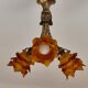 chandelier in Rococo style made of gilded bronze with 3 branches and tulips