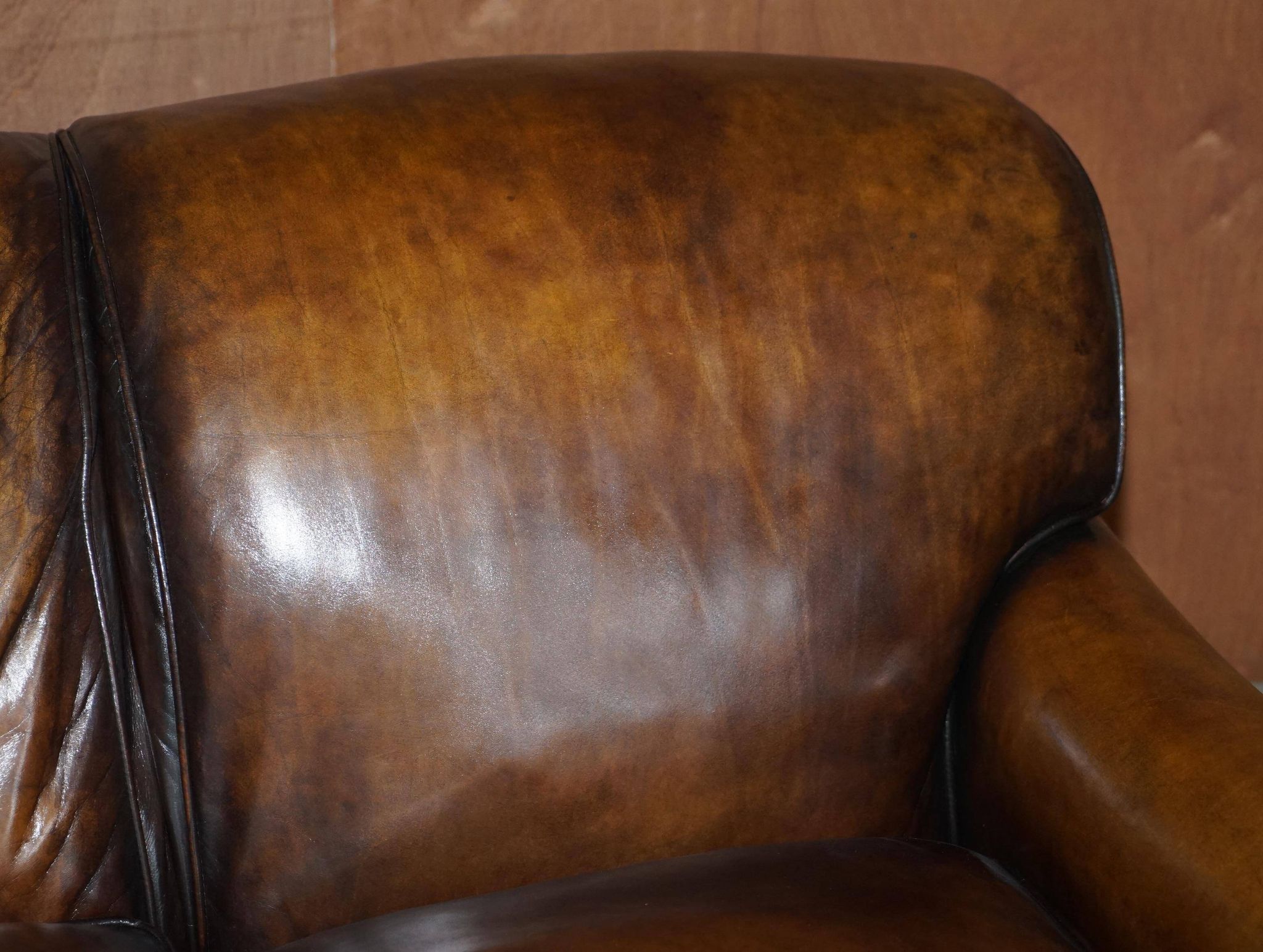 Howard & Son leather canapé, restored vintage, 3-seater