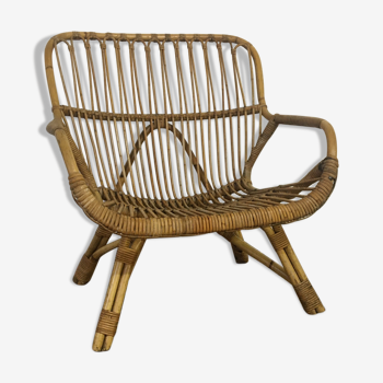 Fauteuil en rotin Italie vers 1960