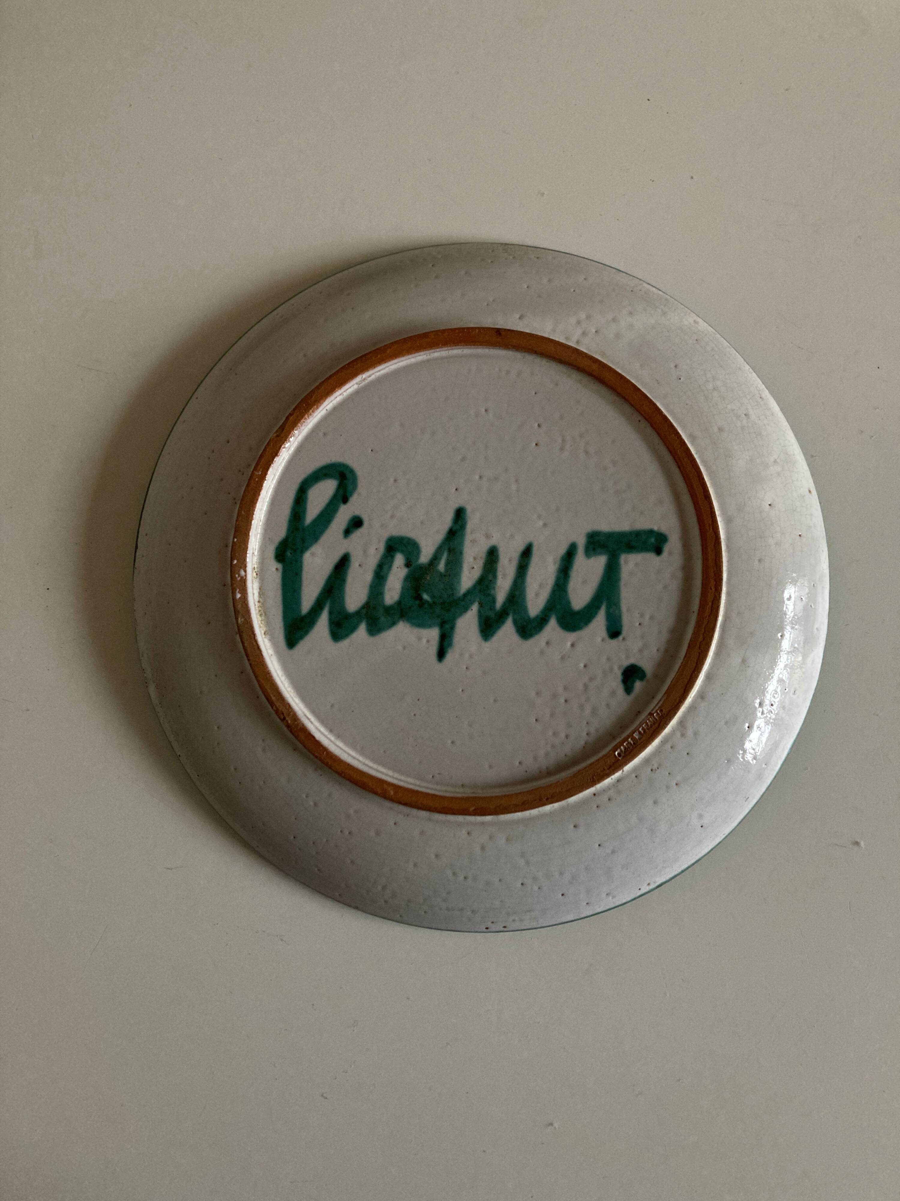 Plate signed PICAULT 1950 Vallauris