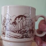 4 cups/mugs brown/beige - KilnCraft Stl England Deco hunting - vintage