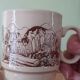 4 cups/mugs brown/beige - KilnCraft Stl England Deco hunting - vintage