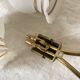 Set of 4 double wall lights in brass and frosted glass