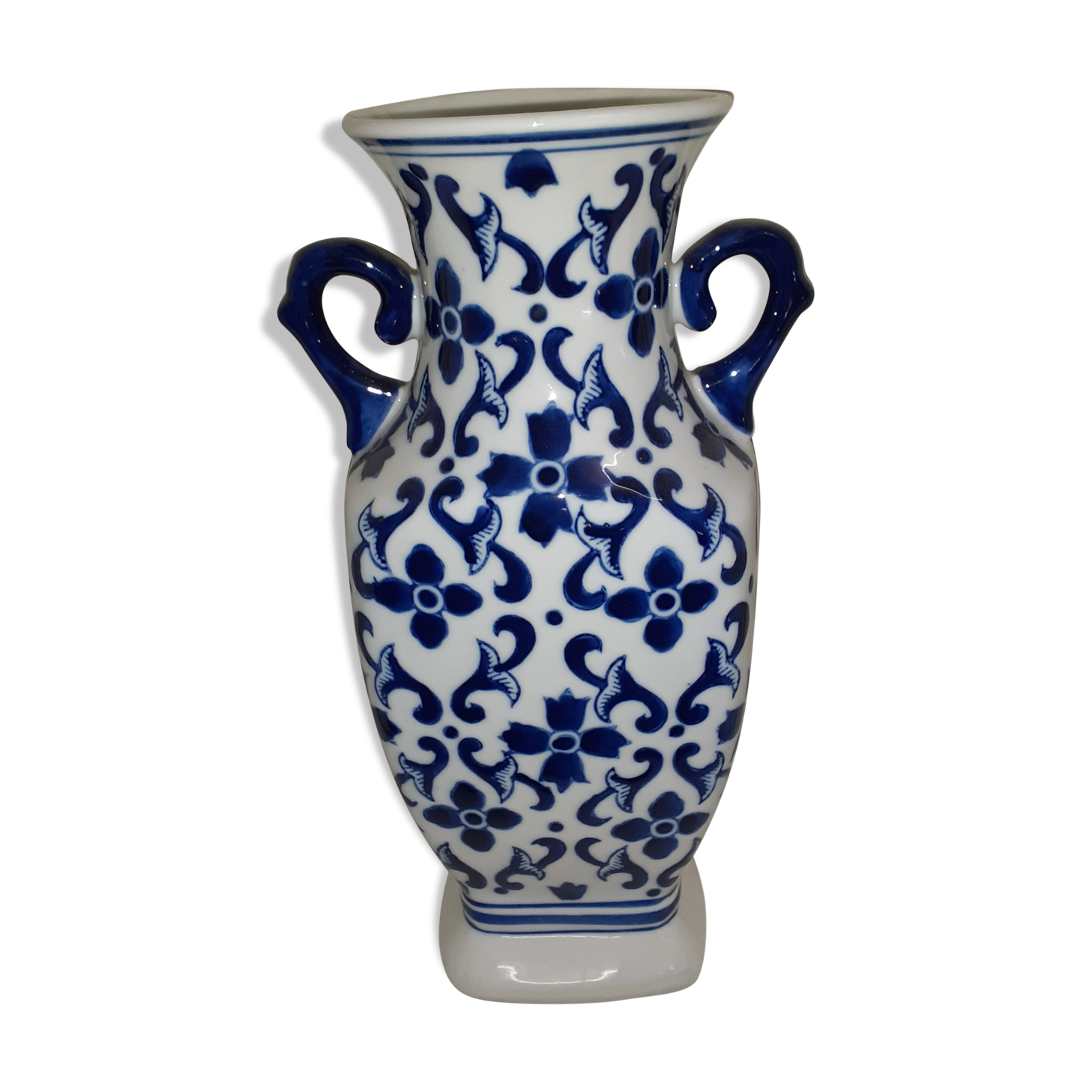 Ancient Asian vase decoration floral