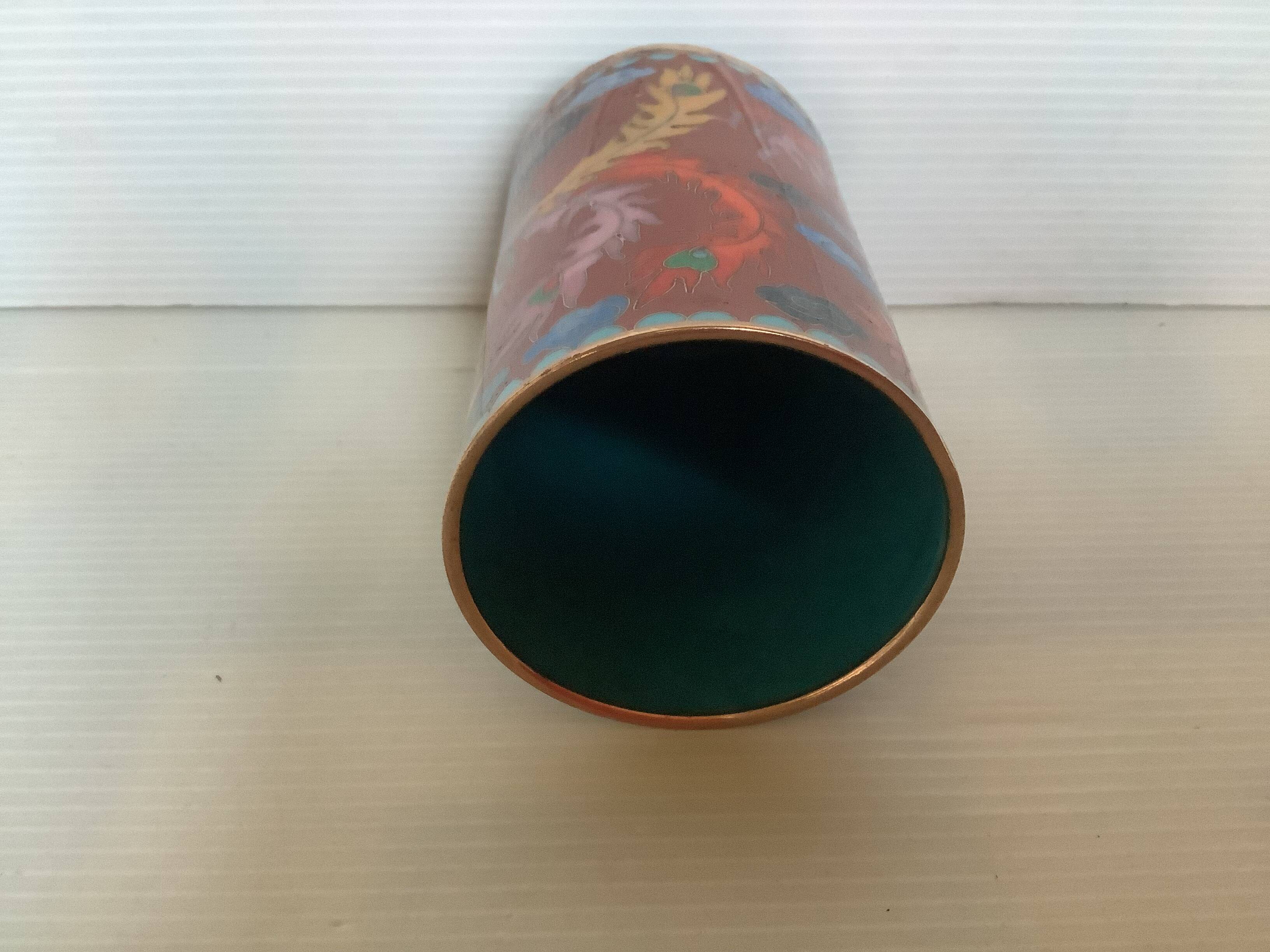 Cloisonne enamel pencil pot