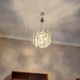 Kinkeldey brass and faceted glass 3-level chandelier, 1960s