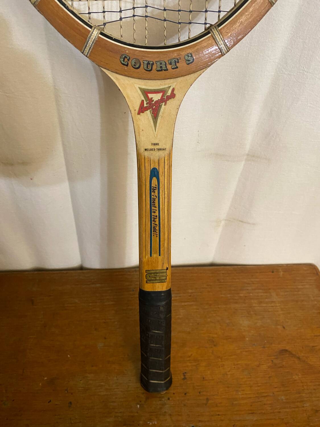 Vintage AUTOGRAPH Court S Wooden Tennis Racket