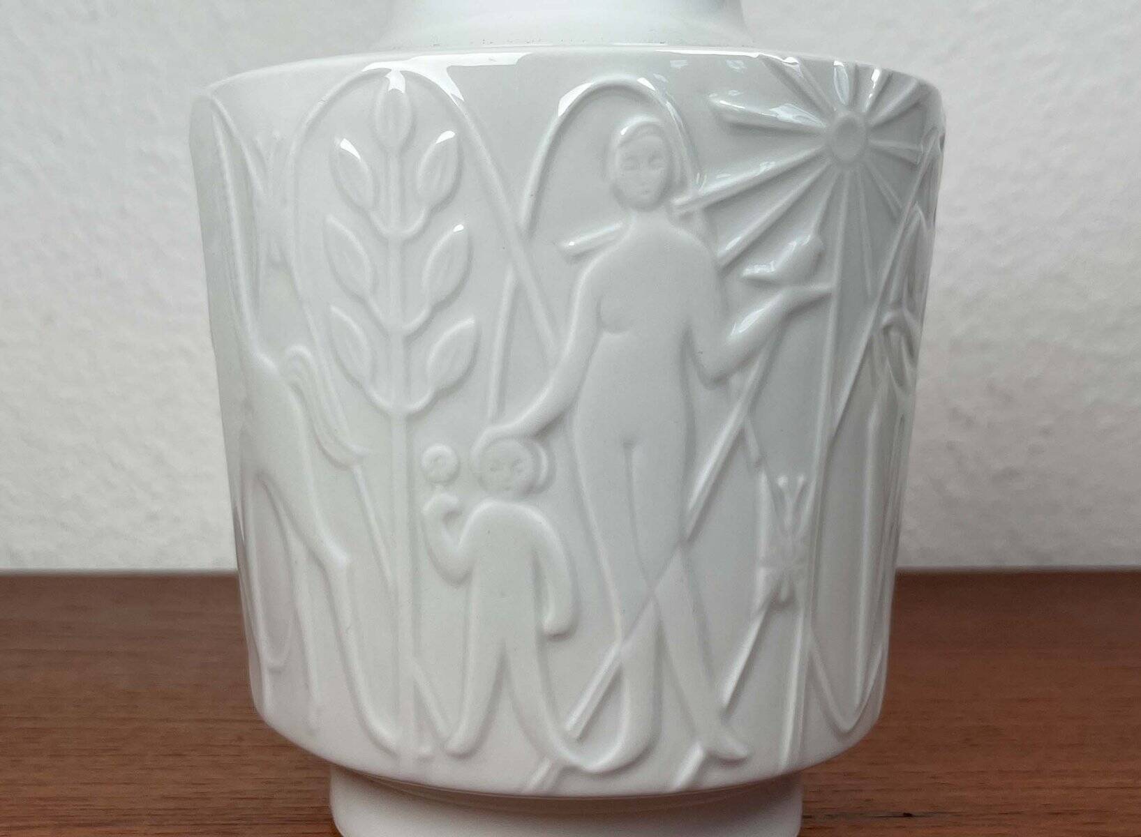 Vintage White Porcelain Vase from the Paradies Series by Kurt Wendler for Edelstein Bavaria, 1970s