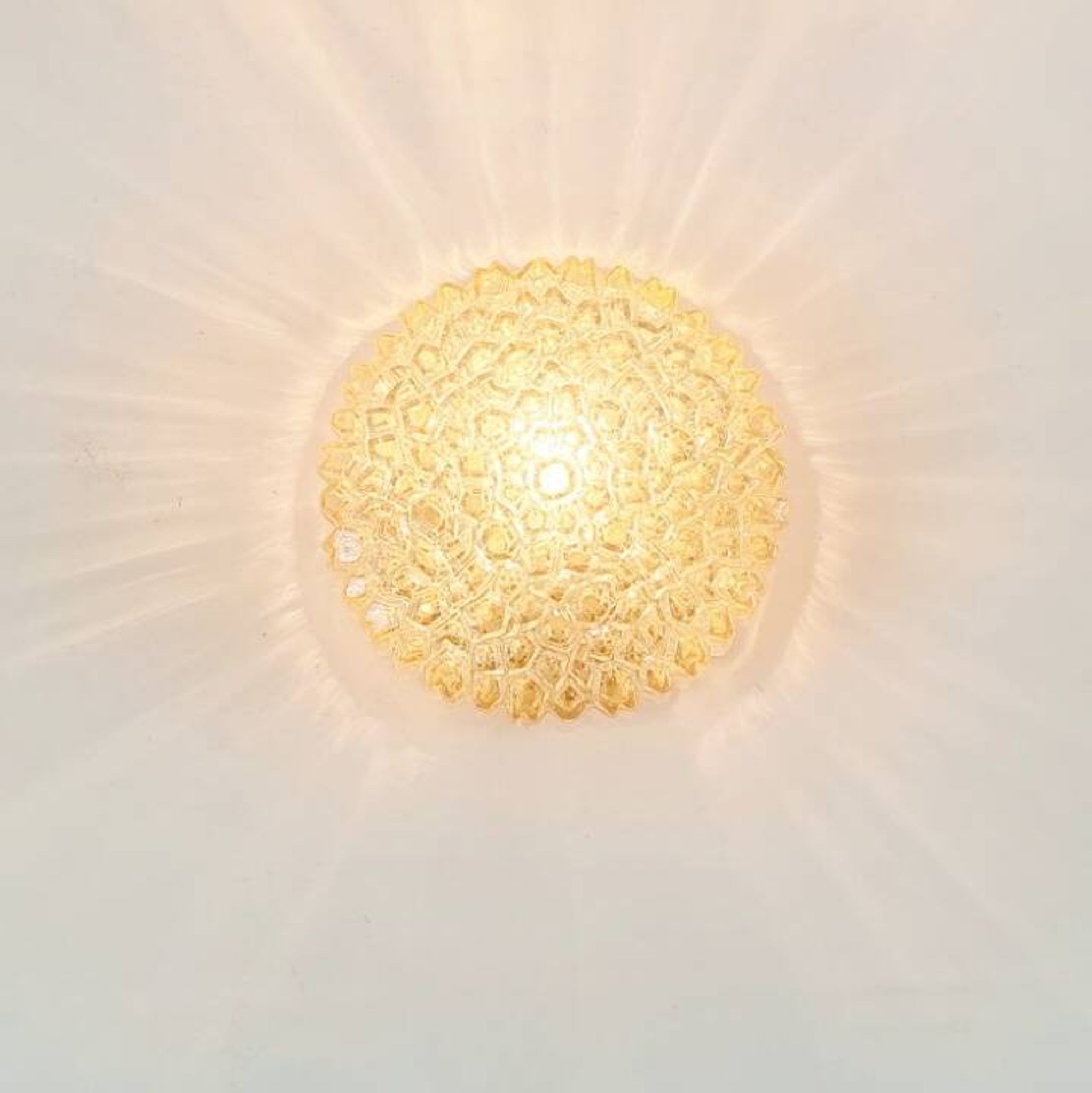 Mid-Century Amber Bubble Glass Wall Lights/Sconces by Helena Tynell for Limburg, 1970s