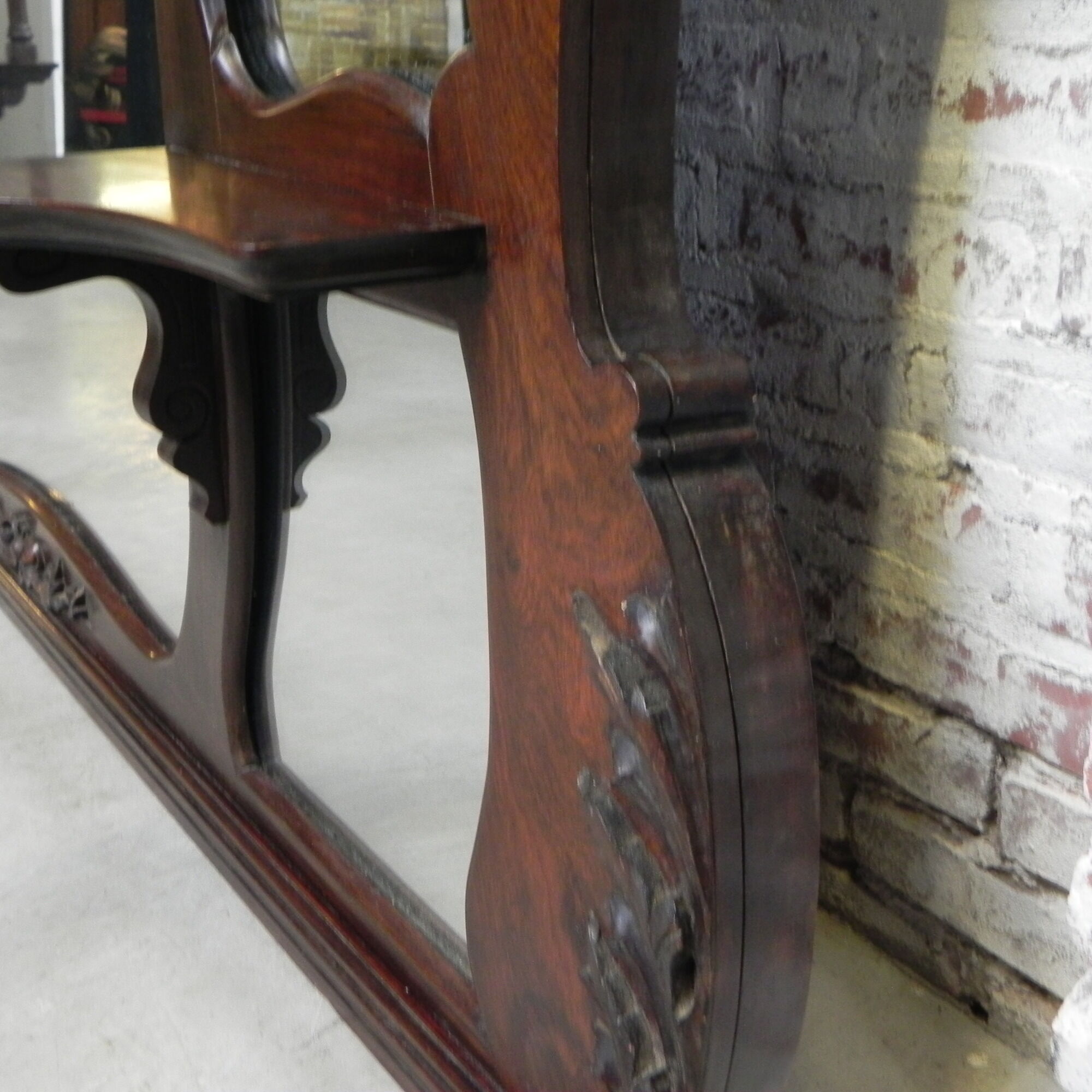 Large mahogany Art Nouveau mirror 178x220cm