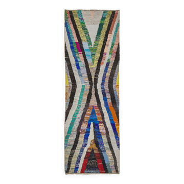 Tapis boho recyclé turc fait main 98 cm x 290 cm