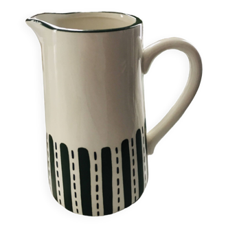 Earthenware pitcher with stylized patterns