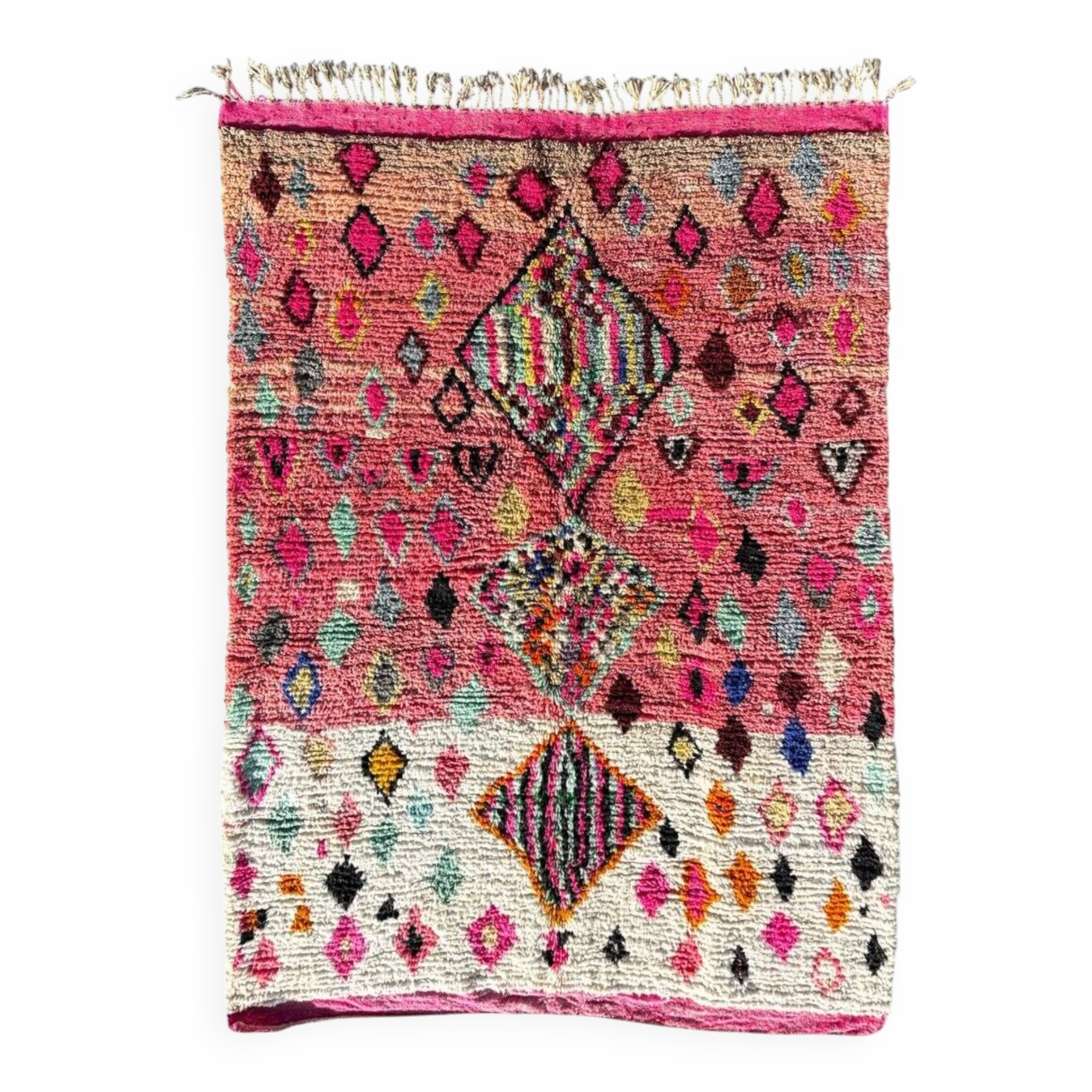 New pink Boujad Moroccan Berber rug.