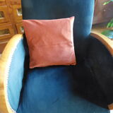 Rust-colored velvet cushion cover