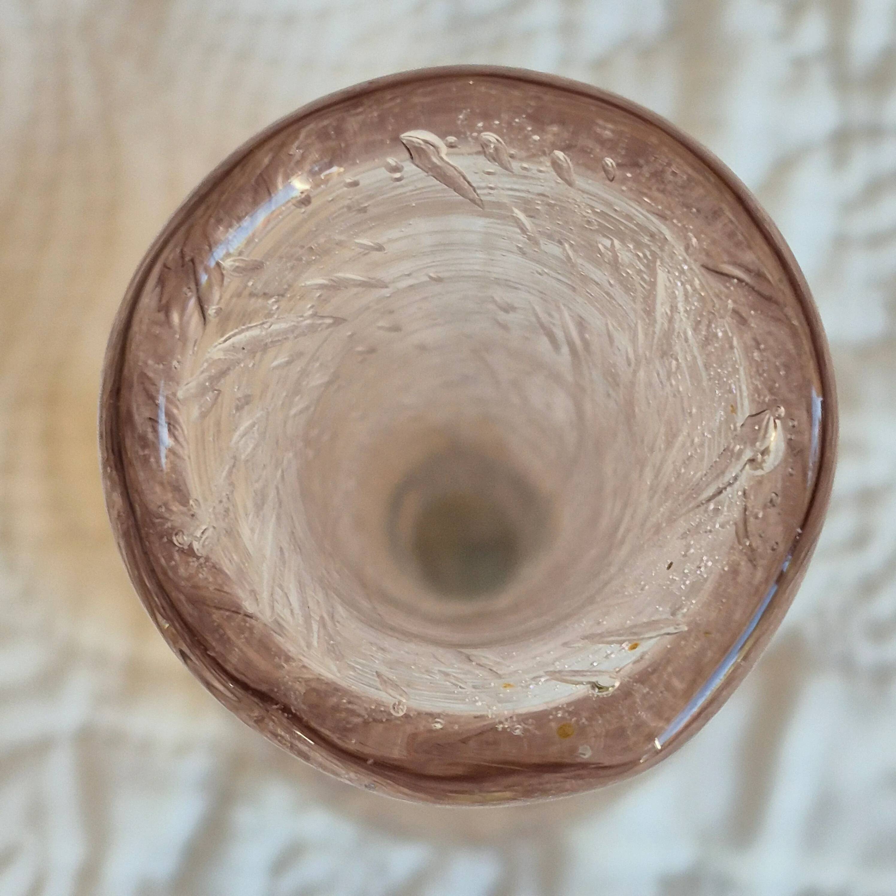 La Rochère pink bubble glass soliflore vase – mouth-blown